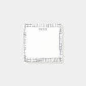 Handgefertigte Gitterlinien CUSTOM Monogramm Perso Post-it Klebezettel (Vorderseite)