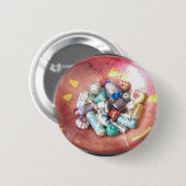 Handgefertigte Glasperlen Button (Vorne & Hinten)