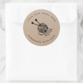 Handgefertigte Handwerkskraft-Strickteile Runder Aufkleber (Tasche)