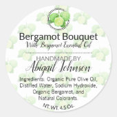 Handgefertigte hausgemachte Bergamot-Scrub- oder S Runder Aufkleber (Vorderseite)