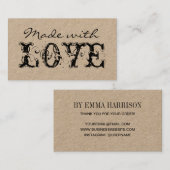 Handgefertigte / hausgemachte minimalistische mode visitenkarte (Vorne/Hinten)