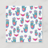 Handgefertigte Healing Hands Muster nach Maß Quadratische Visitenkarte (Rückseite)