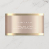 Handgefertigte Hearts Gold Stripe Rose Gold Visitenkarte (Rückseite)