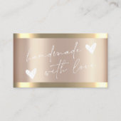 Handgefertigte Hearts Gold Stripe Rose Gold Visitenkarte (Vorderseite)