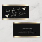 Handgefertigte Hörer Gold Streifen schwarz Visitenkarte (Vorne/Hinten)