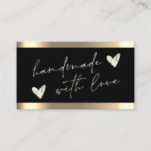 Handgefertigte Hörer Gold Streifen schwarz Visitenkarte (Vorderseite)