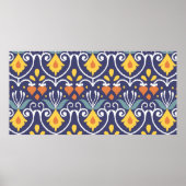 Handgefertigte Ikat-Gewebe. Ethnische nahtlose Mus Poster (Vorne)