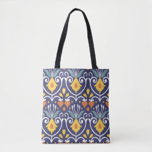 Handgefertigte Ikat-Gewebe. Ethnische nahtlose Mus Tasche