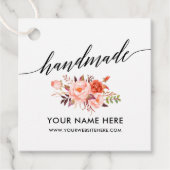 Handgefertigte Kalligraphie Wasserfarbenkoralle Geschenkanhänger (Vorderseite)