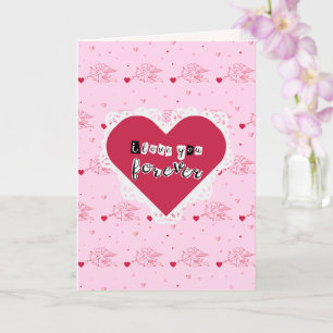 Handgefertigte Karte zum Valentinstag 'Ich liebe d