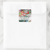 Handgefertigte Karten Quadratischer Aufkleber (Tasche)