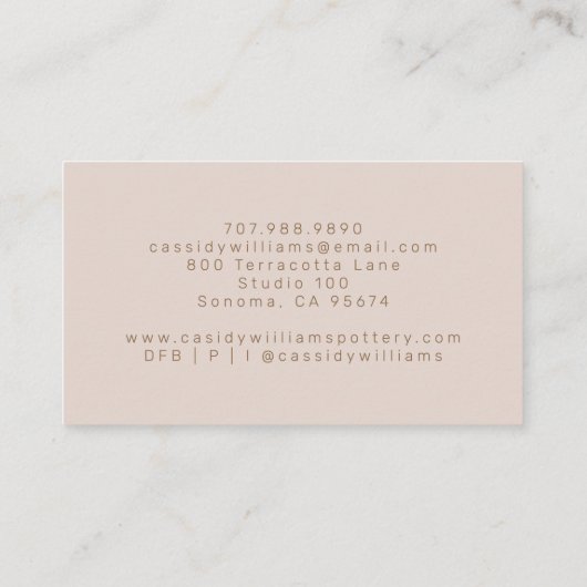Handgefertigte Keramiken Potter-Keramik Visitenkarte (Rückseite)