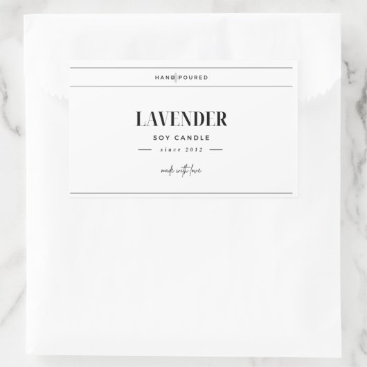 Handgefertigte Kerze | Anpassbar Rechteckiger Aufkleber (Tasche)