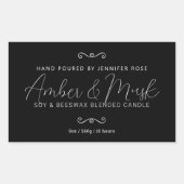 Handgefertigte Kerze Mono, einfacher Herzteiler Rechteckiger Aufkleber (Vorderseite)