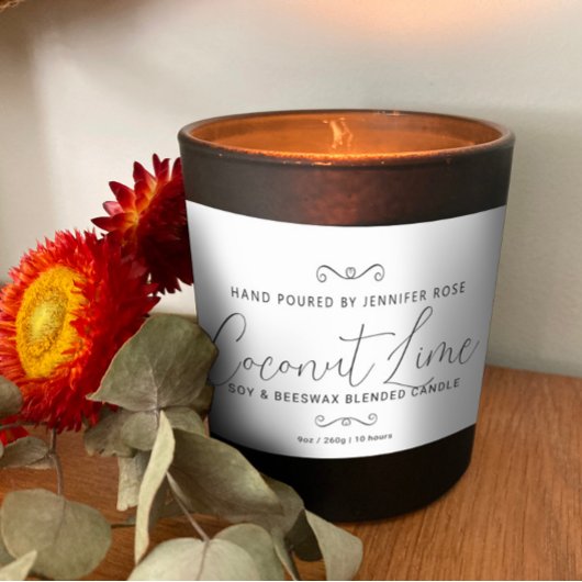 Handgefertigte Kerze, schlicht, schwarz Rechteckiger Aufkleber