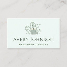 Handgefertigte Kerzen Crystal Gemstone Social Medi Visitenkarte