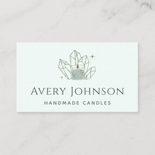 Handgefertigte Kerzen Crystal Gemstone Social Medi Visitenkarte (Vorderseite)