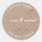 Handgefertigte Kerzenlehre Einfache moderne, rusti Runder Aufkleber (Vorderseite)