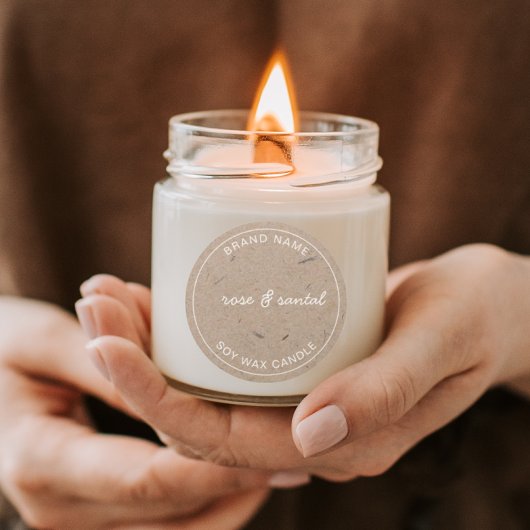 Handgefertigte Kerzenlehre Einfache moderne, rusti Runder Aufkleber