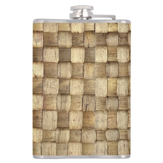 Handgefertigte Körbe Nahtlose Textur Flachmann (Rückseite)