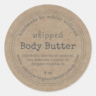 Handgefertigte Körperbutter Bio Geschäft Kraft Eti Runder Aufkleber