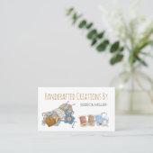 Handgefertigte Kreationen Garne und Nähen weiß Visitenkarte (Stehend Vorderseite)