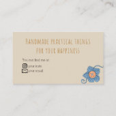 Handgefertigte Kreationen Garne Vintage Creme nähe Visitenkarte (Rückseite)