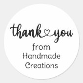 Handgefertigte Kreationen Vielen Dank Runder Aufkleber (Vorderseite)