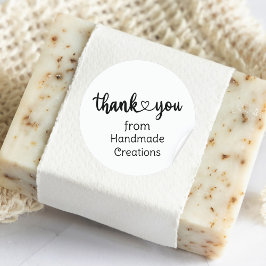 Handgefertigte Kreationen Vielen Dank Runder Aufkleber