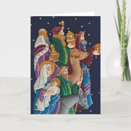 Handgefertigte Krippe und Weiße Männer Weihnachten