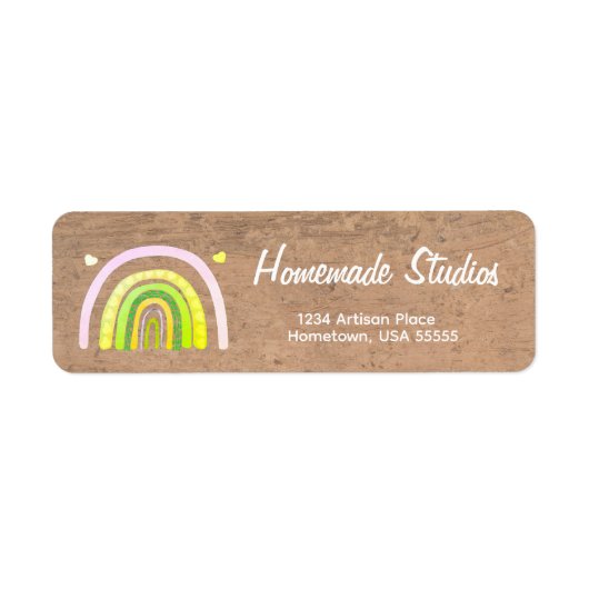 Handgefertigte Kunsthandwerk-Regenbogen-Holzmaseru (Vorne)