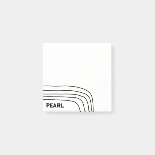 Handgefertigte Kurven CUSTOM Monogramm Personalisi Post-it Klebezettel (Vorderseite)