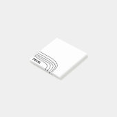 Handgefertigte Kurven CUSTOM Monogramm Personalisi Post-it Klebezettel (angewinkelt)