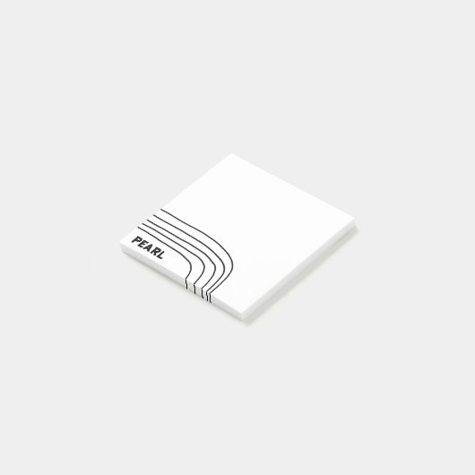 Handgefertigte Kurven CUSTOM Monogramm Personalisi Post-it Klebezettel (angewinkelt)