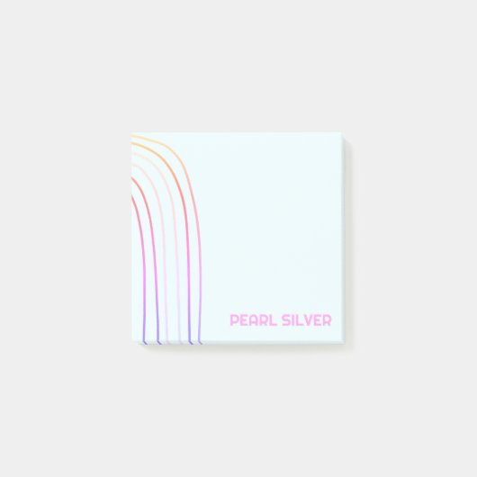 Handgefertigte Kurven CUSTOM Monogramm Personalisi Post-it Klebezettel (Vorderseite)