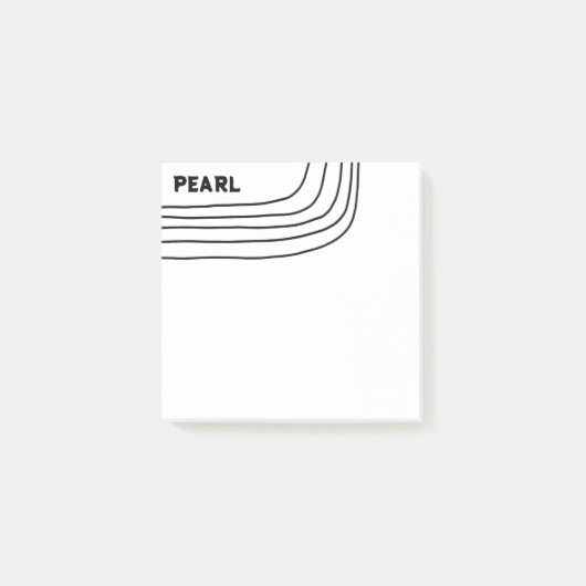 Handgefertigte Kurven CUSTOM Monogramm Personalisi Post-it Klebezettel (Vorderseite)