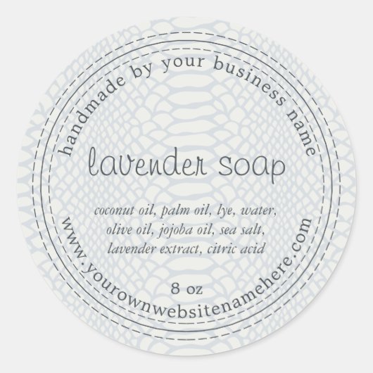Handgefertigte Lavendel-Seife Pastell Blaue Schlan Runder Aufkleber (Vorderseite)