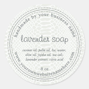 Handgefertigte Lavendel Soap Green Snake Muster Runder Aufkleber