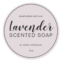 Handgefertigte Lavendelseife Chic Calligraphy Lila
