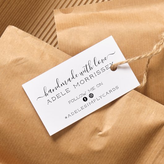 Handgefertigte Liebe mit Logo für Social Media Gummistempel