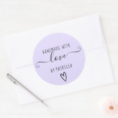 Handgefertigte Liebe Typografie minimalistisch lil Runder Aufkleber (Umschlag)