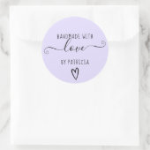 Handgefertigte Liebe Typografie minimalistisch lil Runder Aufkleber (Tasche)