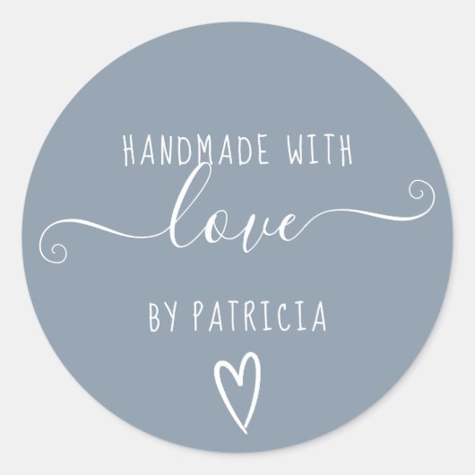 Handgefertigte Liebe Typografie minimalistisch sta Runder Aufkleber (Vorderseite)