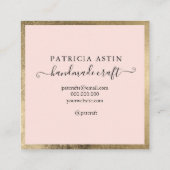 Handgefertigte Liebe-Typografie Quadratische Visitenkarte (Rückseite)