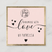 Handgefertigte Liebe-Typografie Quadratische Visitenkarte (Vorderseite)