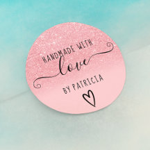 Handgefertigte Liebe Typografie Rosa Glitzer Glitz