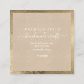 Handgefertigte Liebe typografisch-rustikales Logo Quadratische Visitenkarte (Rückseite)