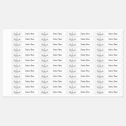 Handgefertigte Liebe Zuhause, maßgeschneidertes Ku Etiketten (Blatt)