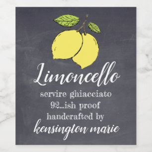 Handgefertigte Limoncello-Tafeloptik-Hohe Flasche Weinetikett