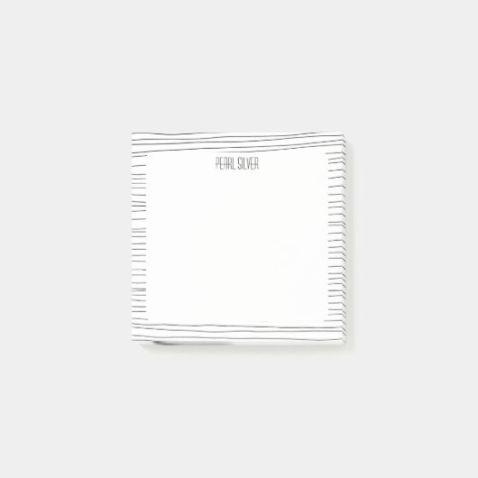 Handgefertigte Linien CUSTOM Chic Monogram Persona Post-it Klebezettel (Vorderseite)